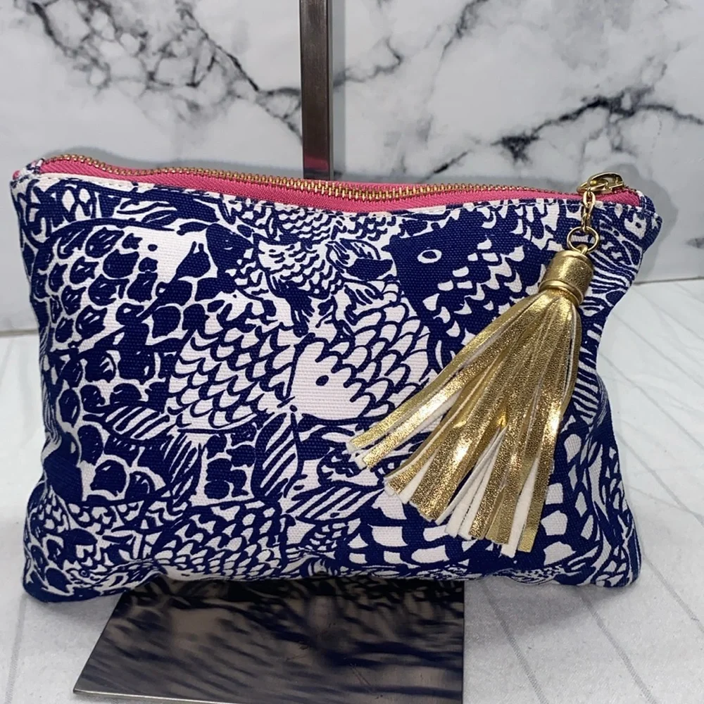 Lilly Pulitzer For Target - Upstream Clutch Bag Navy Blue Tassel - Picture 4 of 7